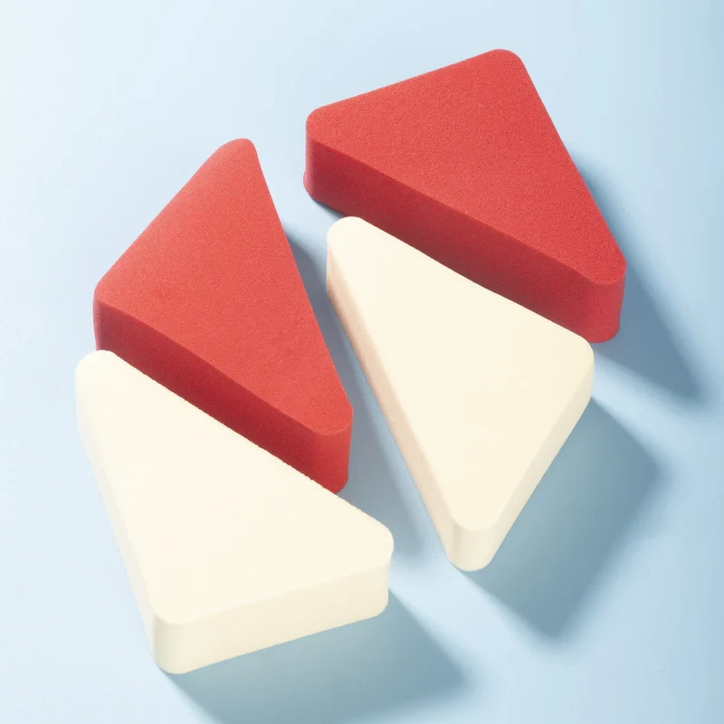 PAC Pressed Sponge (Triangle) (Red, Cream) (4 Pcs) Hover